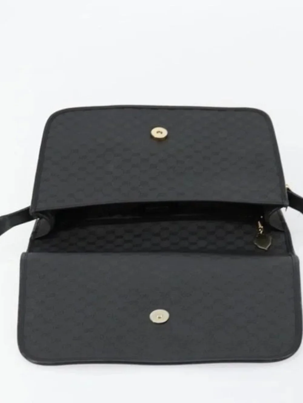 GUCCI Micro GG Supreme Web Sherry Line Bag PVC Black 001 904 0915 Auth BA12899
